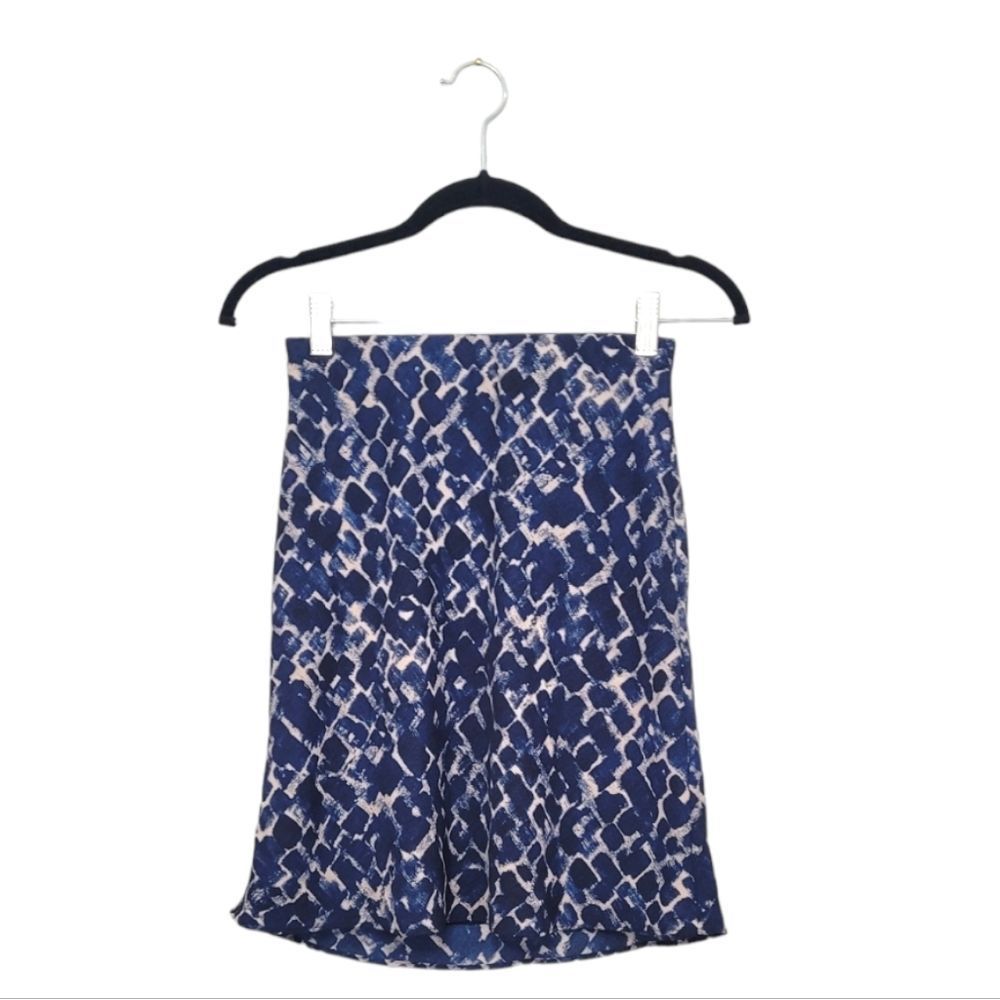 Babaton Blue Watercolor Skirt